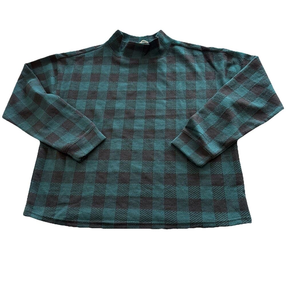 NWT BeachLunchLounge Gingham Buffalo Plaid Long Sleeve Ella Sulfur Mountain XL